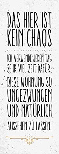 AGDeko® Blechschild 27x10 cm Wohnung hier kein Chaos