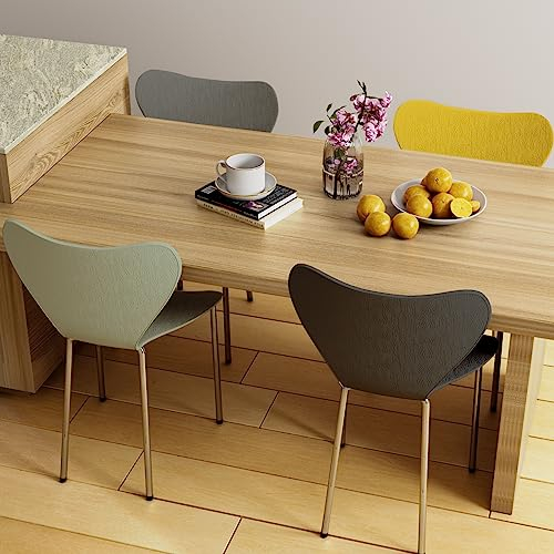 Rcynview Lot de 4 chaises scandinaves - Coiffeuse - Jardin - Table à manger - Cuisine - Salon - Pieds en métal - Couleurs