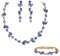 EVER FAITH Kristall Schmuck-Sets elegante Marquise- und Runde- Schliff Strass Blatt Halsketten, Ohrringe und Armband-Set für Damen Himmel Blau Gold-Ton