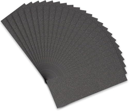STEBRUAM Profi Schleifpapier Set 220 Körnung, 21 Stück Nass und Trocken Schleifpapier für Auto/Holzmöbel/Stein/Lack/Metall/Glas, 23 x 9 cm Schmirgelpapier