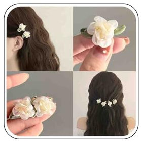 Inateannal Pince à cheveux en forme de fleur blanche petite barrette à cheveux en forme de fleur épingles à cheveux florales blanches pince à cheveux décorative accessoires de cheveux de mariage