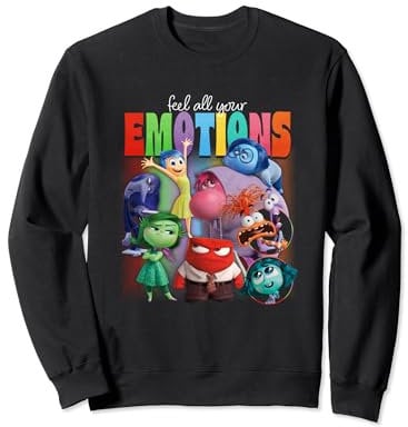 Disney Pixar Inside Out 2 Feel All Your Emotions Vintage Felpa