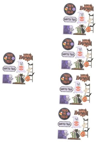 ibasenice 5sets Halloween Tiered Tray Decor Farmhouse Style Decorative Sign Festive Home Decor for Tabletop