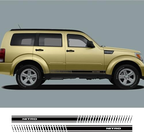 LYABYT 2PCS Auto Tür Seite Aufkleber Linie Brief Sport Streifen Grafik Vinyl Film Dekor Aufkleber Tuning Auto Zubehör, Für Dodge Nitro
