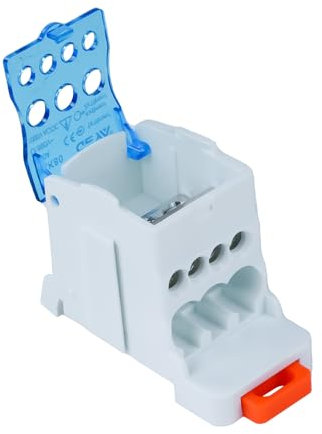 Buyweek Scatola di distribuzione UKK-80A, Scatola di giunzione DIN 1 in 6 out Scatola di distribuzione del blocco terminale for terminali di collegamento su guida DIN, collegamento via cavo, scatola d