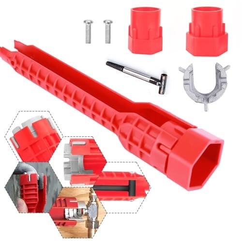 Ceeyoll 8 in 1 Multifunzione Chiave per Rubinetto Sottolavello, Chiave Strumento ne,Multifunzionale Acqua Tubo,Handle Sink Wrench,Strumento Idraulico, per Rubinetto Lavello per Lavandino Cucina.