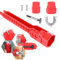 Ceeyoll Llave de grifo, llave de grifo 8 en 1, llave multifunción, llave de fregadero roja, llave de tubería de agua de plástico para grifos de fregadero, llave de instalador de cocina.