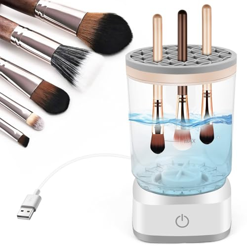 Alaoo Elektrischer Make-up-Pinselreiniger, Automatisches Reinigungsgerä,B | für Make-up-Pinsel, Tragbarer Make-up-Pinselreiniger, Kraftvolle Tiefenreinigung für die meisten Make-up-Pinselgrößen