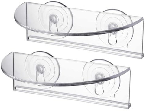 2 Stück Fenster-Pflanzenregale, transparente Acryl-Regale mit starken Saugnäpfen, robustes Fensterregal für Pflanzen, Sukkulenten-Übertopf, Kräutertöpfe, Zimmerpflanzen, Fensterregal, Saugnapf-Regal