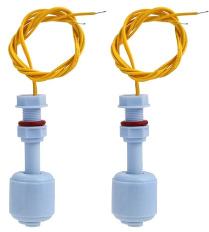 2 Pièces Interrupteur à Flotteur Vertical, Capteur de Niveau d'Eau, Niveau à Flotteur Bleu Capteur, Contrôleur de Liquide 10W 52mm pour Hydroponie, Jardinage, Aquariums, Réservoirs de Piscine