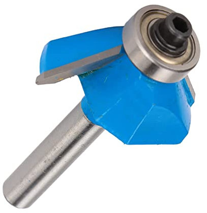 KIMISS Carbid Speced Chamfer Router Bit 45 Grad 1/4in Round Shank Schandwerkzeug mit Oberem Lager für Holzbearbeitung + Router Bit + & Grooving (1/4*1/2)