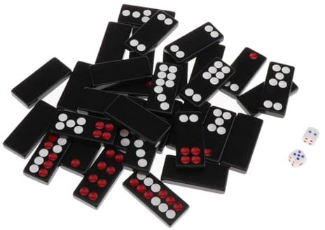 QUXVUIS Pai Gow Chinois Amusant pour Tous Les âges, Composants de Nuit de Jeu et Ensemble de Carreaux Traditionnels Chinois Pai Gow Paigow