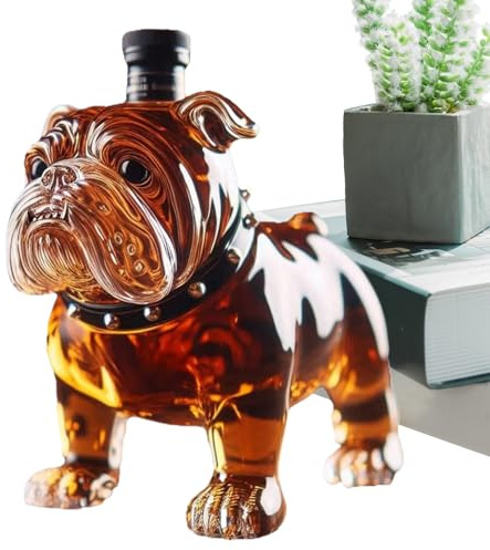 Französische Bulldogge Whisky Flasche - Haushalts Whisky Dekanter | Sammelstück Zur Dekorativen Präsentation Im Wohnzimmer Alkohol Karaffe