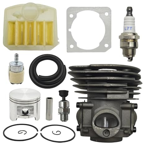 UYTGFO Passend for Husqvarna 353 346XP 350 Kettensäge 537253002 503862803 Zündkerze 45 mm Zylinderkolben-Luftfiltersatz