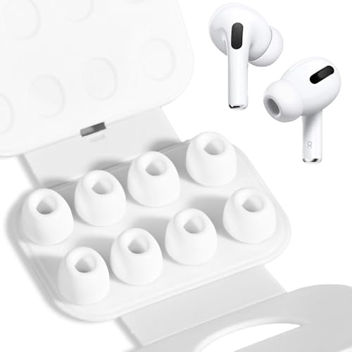 BillyBath 4 Paar Ersatz Ohrstöpsel Silikontips für Airpods Pro/Airpods Pro 2 mit Loch zur Geräuschreduzierung, Anti Rutsch Soft Silikon Airpods pro Ersatz-ohreinsätze (Größen:S)
