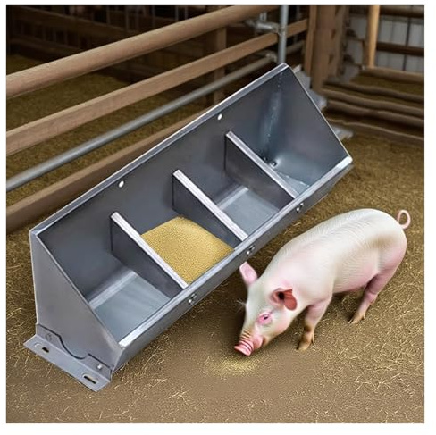 Futtertrog mit Trennwand, Stahlkonstruktion für Schweine, Schafe, Ziegen und Pferde, zum Aufhängen oder Bodengebrauch