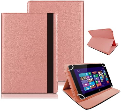 10 Inch Tablet Case Cover - Universal Leather Stand Protective Folio Case Fits for ALL 10 Inch & 10.1 Inch Tablets (Rose Gold)