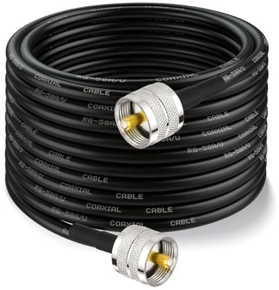 Superbat PL259 RG58 CB Coax Patch Lead 10m, 50 Ohm UHF Male Ham Radio Cable | Low Loss, Flexible, Weather Resistance, for HF Antenna/ Ham Radio/ SWR Meter/ Dummy Load/ Radio Scanner/ Walkie Talkies