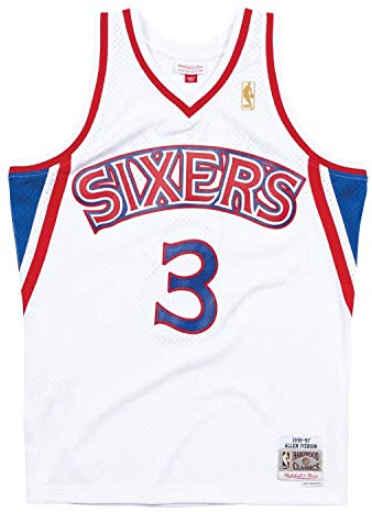 Mitchell & Ness Philadelphia 76ers Allen Iverson 1996 Home Swingman Jersey (Small)