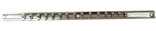 SW-Stahl 05400-LEISTE Klemmschiene 1/4 Zoll - 15-teilige Nussschiene | Werkzeugschiene für 6,3mm Stecknüsse, robuste Metallschiene zur Aufbewahrung, Organizer für Werkstatt und Industrie
