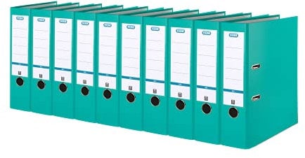 Elba Ordner A4, Smart Pro, 8 cm breit, Kunststoff außen, mint, 10 Stück