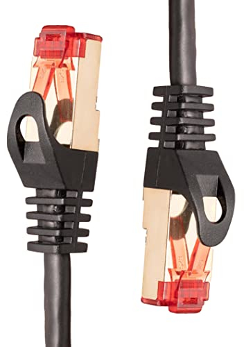 BIGtec LAN Kabel 2m Ethernet Kabel Netzwerkkabel Patchkabel vergoldete RJ45 Stecker doppelt geschirmt schwarz Gigabit für Netzwerk Switch Router DSL PC Computer Laptop Gaming