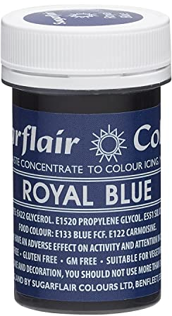Sugarflair Colours Spectral Concentrated Paste Colours Royal Blue - Bleu Royal - Colorant Alimentaire Pâte, Nourriture Dye pour Fondant et Massepain - 25g