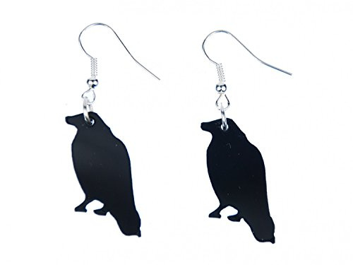 Miniblings Krähe Rabe Raben Ohrringe Hänger Vogel Vogelohrringe versilbert | In Berlin von Hand montierter Ohrschmuck, mit Acrylglas und Vögel