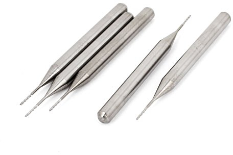 sourcing map 5 PCS Hartmetall-CNC PCB Schaftfräser 3.175 Schaft 0,5 mm Schneiden Dia de