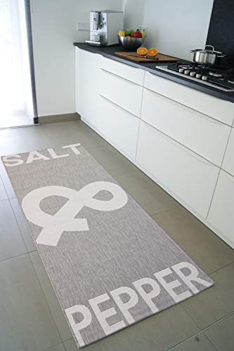 floor factory Küchenteppich Salt&Pepper grau 80x200 cm - günstiger Küchenläufer