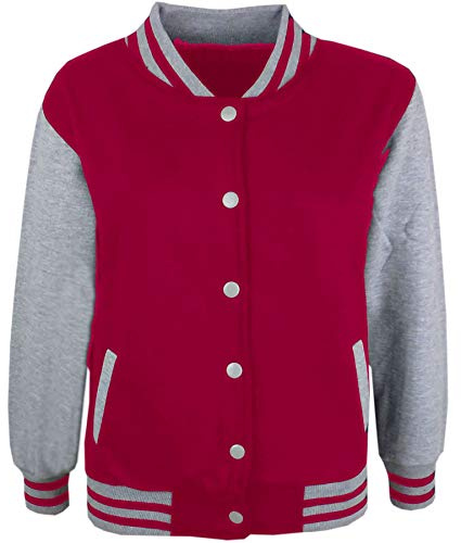 A2Z 4 Kids Girls Boys Varsity Jacket Baseball Coat Age 2-13 Years | Baseball Style Coat With Ribbed Cuffs, Button Fastening & Side Pockets
