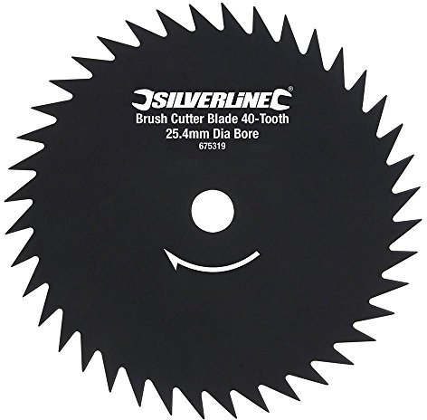 Silverline Gardening Brush Cutter Blade 40-tooth Grass Cutting Tool 25.4mm Bore
