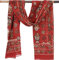 GURU SHOP Leichter Pareo, Sarong, Handbedrucktes Baumwolltuch - rot Kombination 18, Herren/Damen, Baumwolle, 190x120 cm
