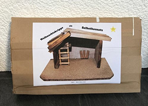 Krippen Selbst Bausatz, für Figuren bis 10 cm, Maße: 35x23x22 cm. A1346S