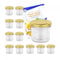 MamboCat 12er Set Sturzgläser 125 ml mit goldenem Deckel to 66 inkl. Diamant Gelierzauber Rezeptheft Marmeladengläser Einmachgläser Einweckgläser