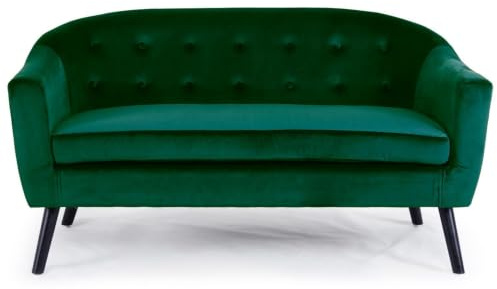 Menzzo Savoy Skandinavisches 3-Sitzer Sofa mit Samtbezug Grün