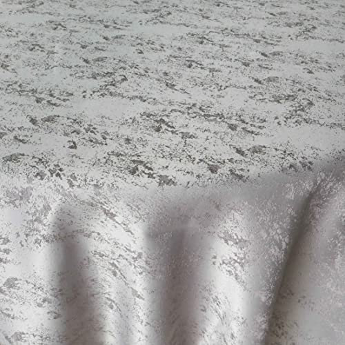 Jacquard Tischdecke Granit Tischdecke Rund Hellgrau 160 cm Meliert mit Lotus Effekt Größe & Farbe wählbar