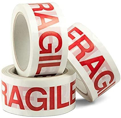 Palucart nastro adesivo fragile 36 pezzi nastro fragile imballo pacchi 50x66 mt per imballaggio