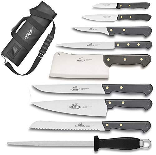 Sabatier Cuisine d'aujourd'hui - Mallette de cuisinier avec 8 couteaux de cuisine + 1 fusil à aiguiser - Fabriqué en France