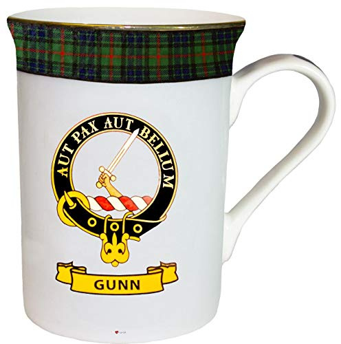 I LUV LTD China Coffee Mug Gunn Clan Crest Gold Rim Scottish Made