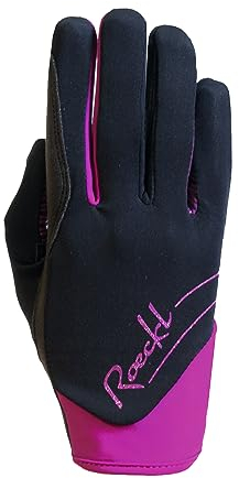 Roeckl Sports Reithandschuh June, Ladies Winter Handschuh, Schwarz/Beere 6.5
