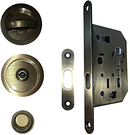 Kit Serratura Bronzo Bronzata per Porta Porte Scorrevole Incasso Scomparsa