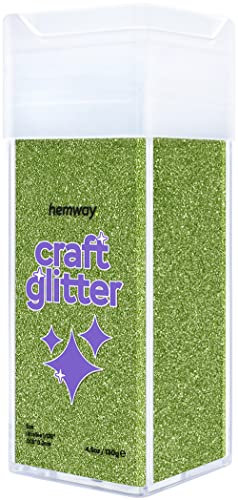 Hemway Premium Craft Glitter Shaker - Lime Green | Ultrafine Metallic Flake Sequins for Resin & Epoxy Crafts | Craft Supplies for Festival, Tumblers, Body, Face, Eye & Nail Art | 130 g