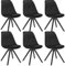 WOLTU Esszimmerstühle 6er Set, Küchenstuhl, Skandinavisch Design, schminktisch Stuhl, Loungesessel, Polsterstuhl, Retro Design Gepolsterter Stuhl, Sitzfläche aus Samt, Schwarz, BH196sz-6