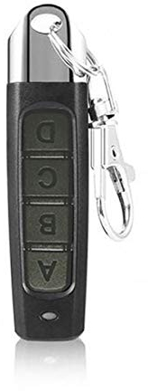 433 MHz Kabelloser Fernbedienungs-Kloner, Universal-Klon-Fernbedienungsschlüssel mit Schlüsselanhänger für elektrisches Tor, Garagentor (schwarz, ABCD-Tasten)