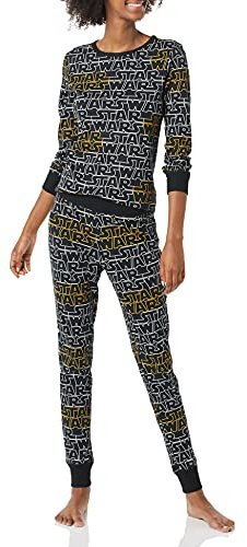 Amazon Essentials Disney | Marvel | Star Wars Set di Pigiama da Notte Attillati in Cotone Donna, Star Wars Logo - Womens Snug-fit, M
