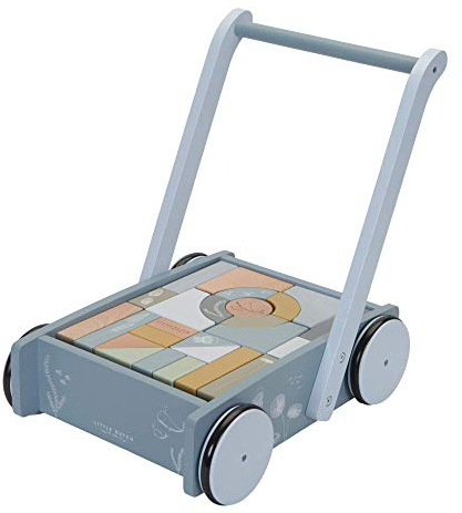 Little Dutch Laufwagen mit Bauklötzen (Ocean blau)