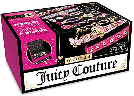 Make It Real Juicy Couture Jewellery Box Bracelet Making Kit - Art Crafts for Girls - Girls Gifts