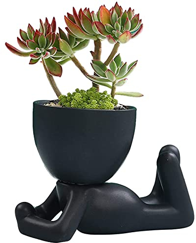 Vaso decorativo, Vaso da fiori in resina per piante grasse, grasse artificiali con vasi in ceramica a forma di umana, graziosi vasi per piante grasse, mini piante grasse in vaso, decorazione per casa