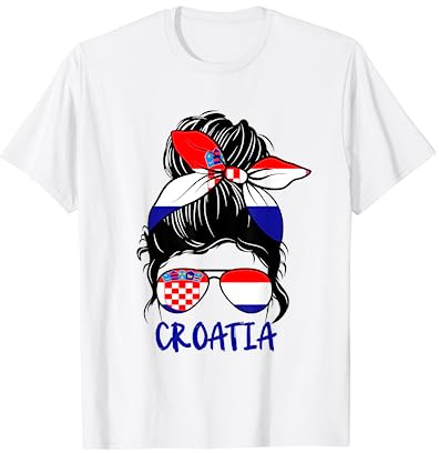 Kroatische Mädchen Kroatische Frau Stolz Kroatien Flagge Hrvatska T-Shirt